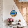 2D Flat - 1pc, 7.87X7.87 Inch 2D Flat Round Aluminum Sign, Vintage Aluminum Plaque about "PLAYA", Beach Themed Decorative Sign, Suitable for