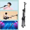 Portable Low Profile Microphone Stand For Guitar Erhu With Adjustable Boom Arm And Stable Base Design Black