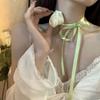 Flower Choker Necklace Soft Fabric Material Flower Choker Rose Ribbon Necklaces Cloth Accessories for Women Teen Girls