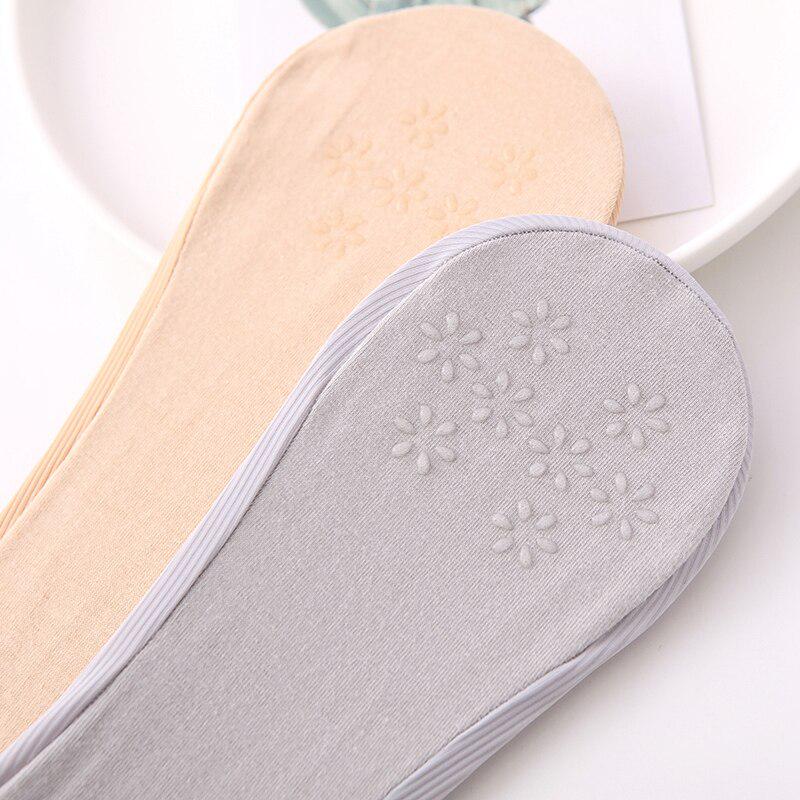 Ladies Summer Thin Sock Slippers Silicone Antiskid Ice Silk Solid Seamless Invisible