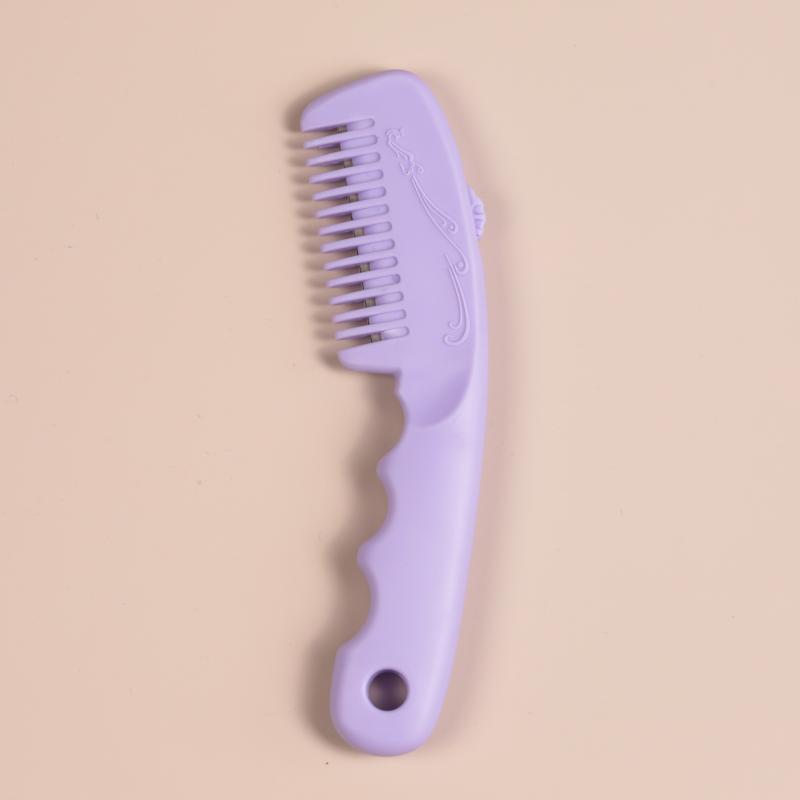 

Регулируемая расческа 2 в 1 для стрижки и укладки волос, триммер для челки и секущихся кончиков, ручной, портативный, с ручкой, машинка для стрижки волос фиолетовый