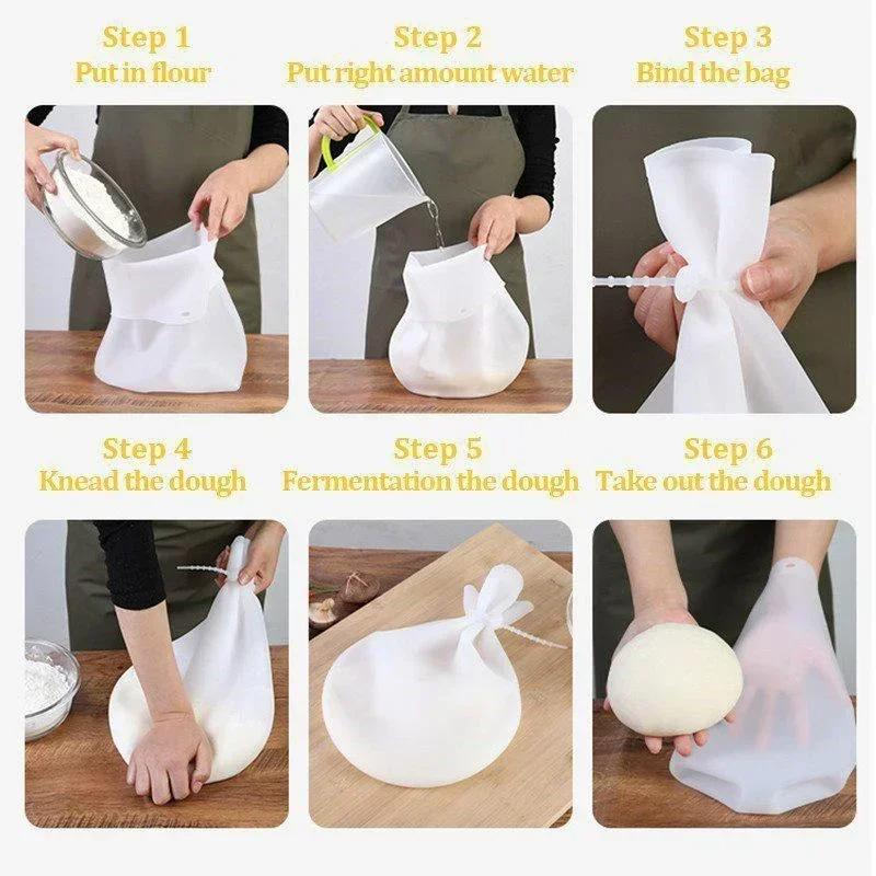 Magic Silicone Kneading Dough Bag Kitchen Flour Mixer Bag Versatile Dough Mixer for Bread Pastry Pizza Bakeware Cooking Tools