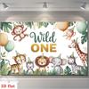 2D Wild One First Birthday Backdrop Woodland Animal Photoshoot Background