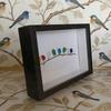 Sea Glass Art Photo Frame Home Decor with Handmade Sea Glass Birds in Black Wooden Frame Framed Sea Glass Bird Branch Ornaments