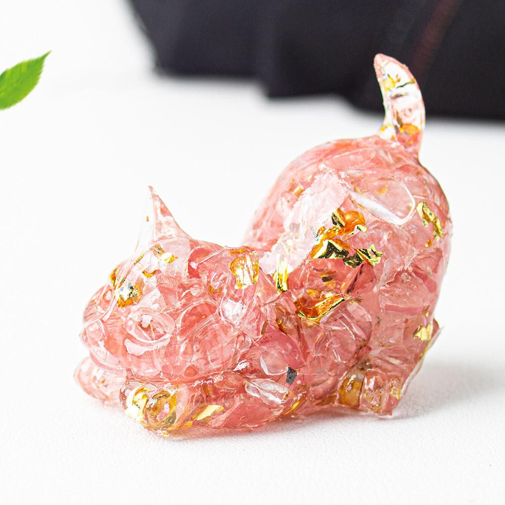 Crystal Resin Cat Figurine With Bright Colors For Home Office Decor And Gift Ideas