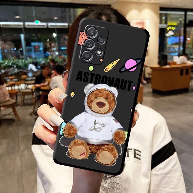 TPU Cartoon Astronaut Bär Weiche Hülle Funda für Samsung Galaxy A72 A51 4G A11 A22 A13 A21s A12 A71 A32 A52 5G A42 Hüllen Schale