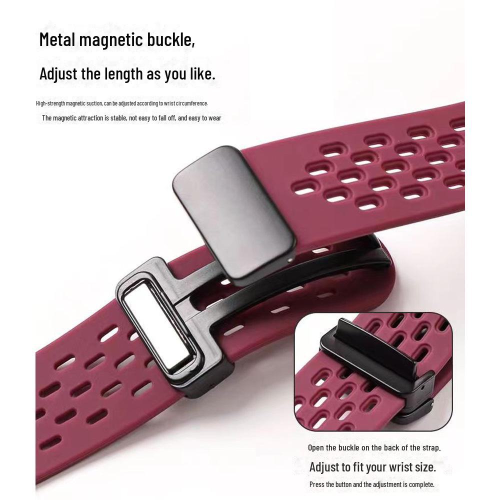 Kompatibles magnetisches Falt-Silikonarmband für Samsung Watch Ultra mit Metallschnalle - Atmungsaktiver Ersatz