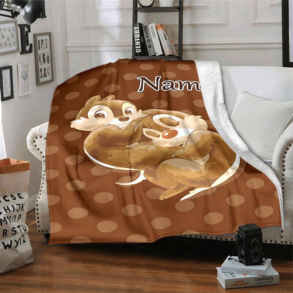 Coperta personalizzata con nome 'n' Dale Adventure per Divano e Letto, Coperta Peluche Accogliente e Morbida Super Morbida e Calda per Autunno e Inverno. 0908425