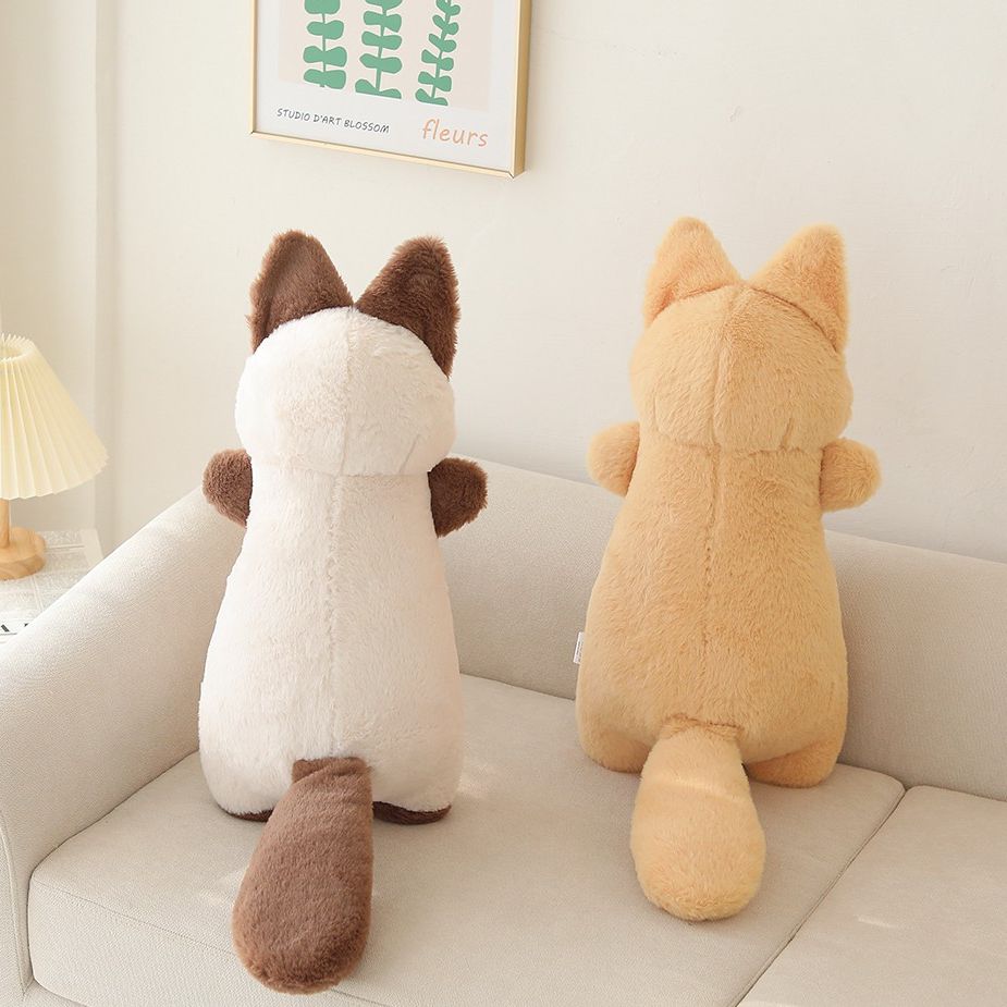 Japan Anime Cat Plushie Stuffed Siamese Kitten Animals Black Cats Throw Pillow School Nap Sleeping Pillowtoys Kids