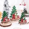 Christmas Assembled Ornament DIY Handmade Sleigh Wooden Craft Xmas Table Decoration Small Snowman