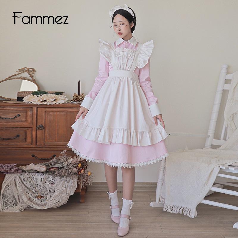 Japanese Lolita Long Sleeve Cosplay Maid Dress LT003