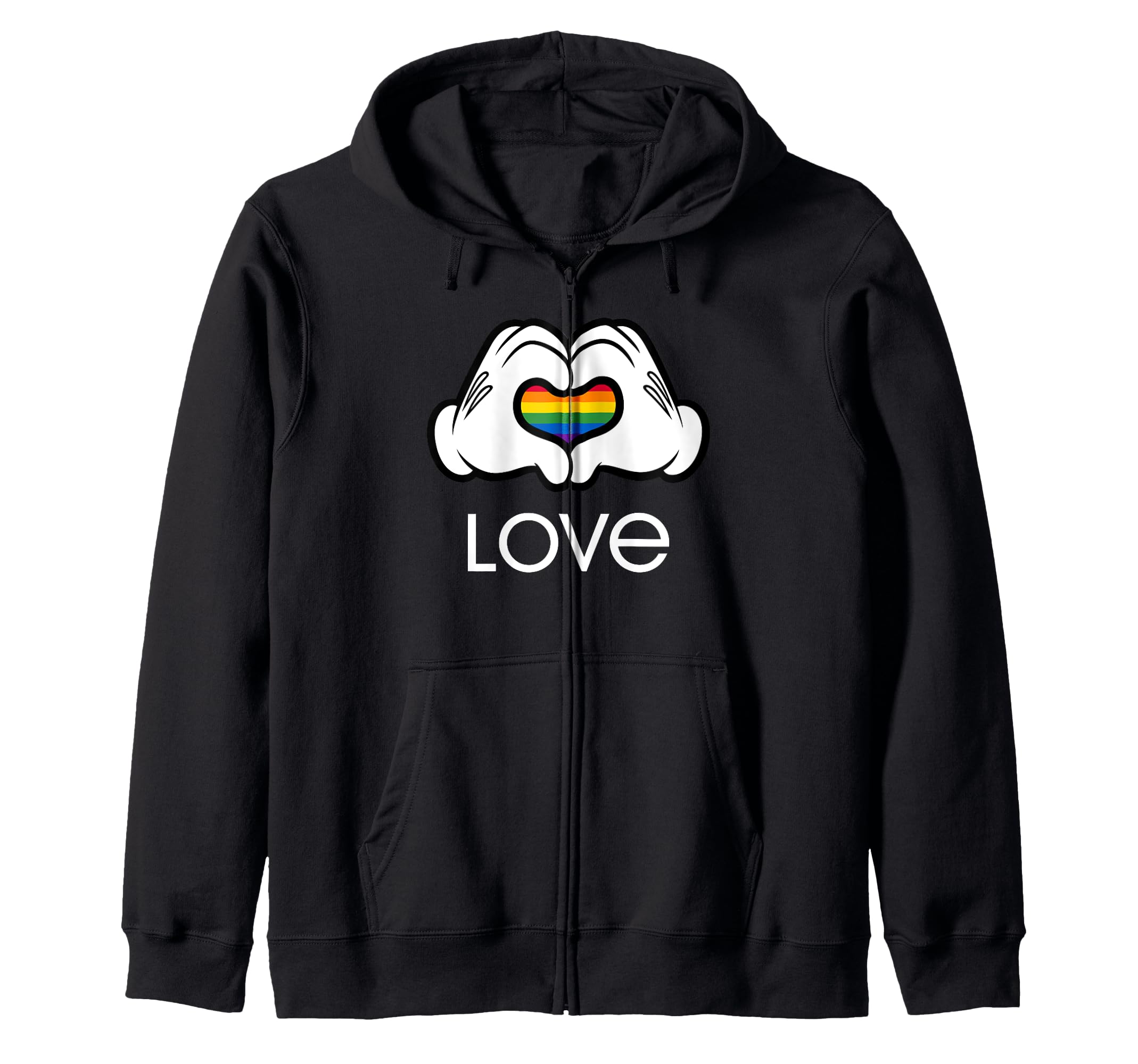

Disney Mickey And Friends Hands Rainbow Heart Love Zip Hoodie