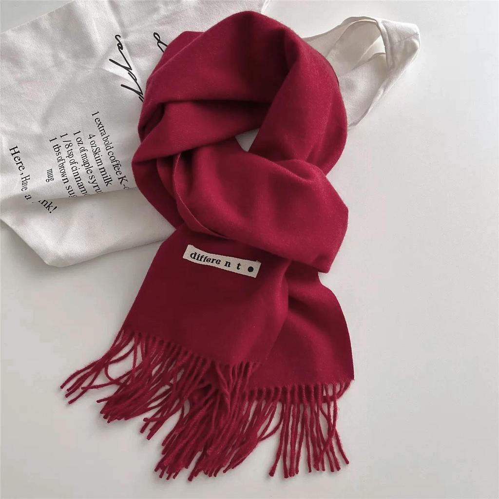 Unisex Ciepły Długi Szalik: Wszechstronny szal w jednolitym kolorze na jesień i zimę