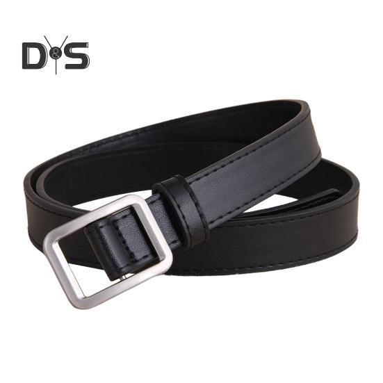 

Женский ремень для джинсов, платьев, брюк, повседневный пояс из искусственной кожи, тонкий ремень для женских джинсов, аксессуар для повседневной носки чёрный