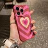 Pink Love Ring iPhone17promax Mobile Phone Case for Apple 16promax Pleats 14 Matte 15