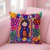 Cartoon Virgin Mary Art Pillow Case Sofa Short Plush Double-sided HD Printing Room Home Office Gift Cushion Cover