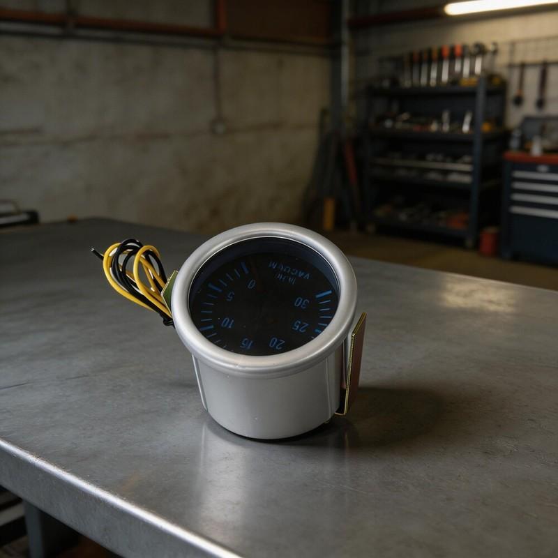 LED Pointer Boost Pressure Gauge 2 Inch Designed for -1 To 2 Bar Turbo Monitoring In For 12V Vehicle Applications