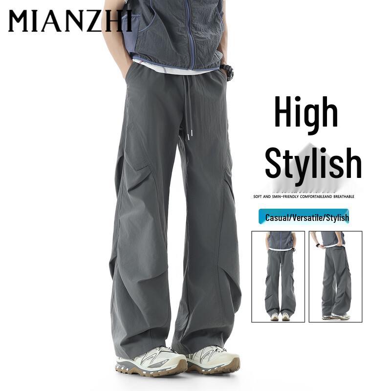 Men s American Style Pleated Casual Cargo Pants M