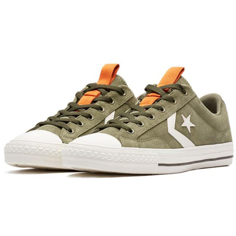 Converse Cons Cons Trendy Print Casual Low-Top Canvas Shoes Unisex Army Green