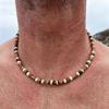 Collar bohemio retro étnico de concha de coco y cuentas de piedra – Estilo hip hop europeo americano