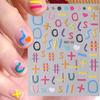 5D Nagelaufkleber mit Cartoon-Prägung und bunten Herzmustern, kindliche Aufkleber