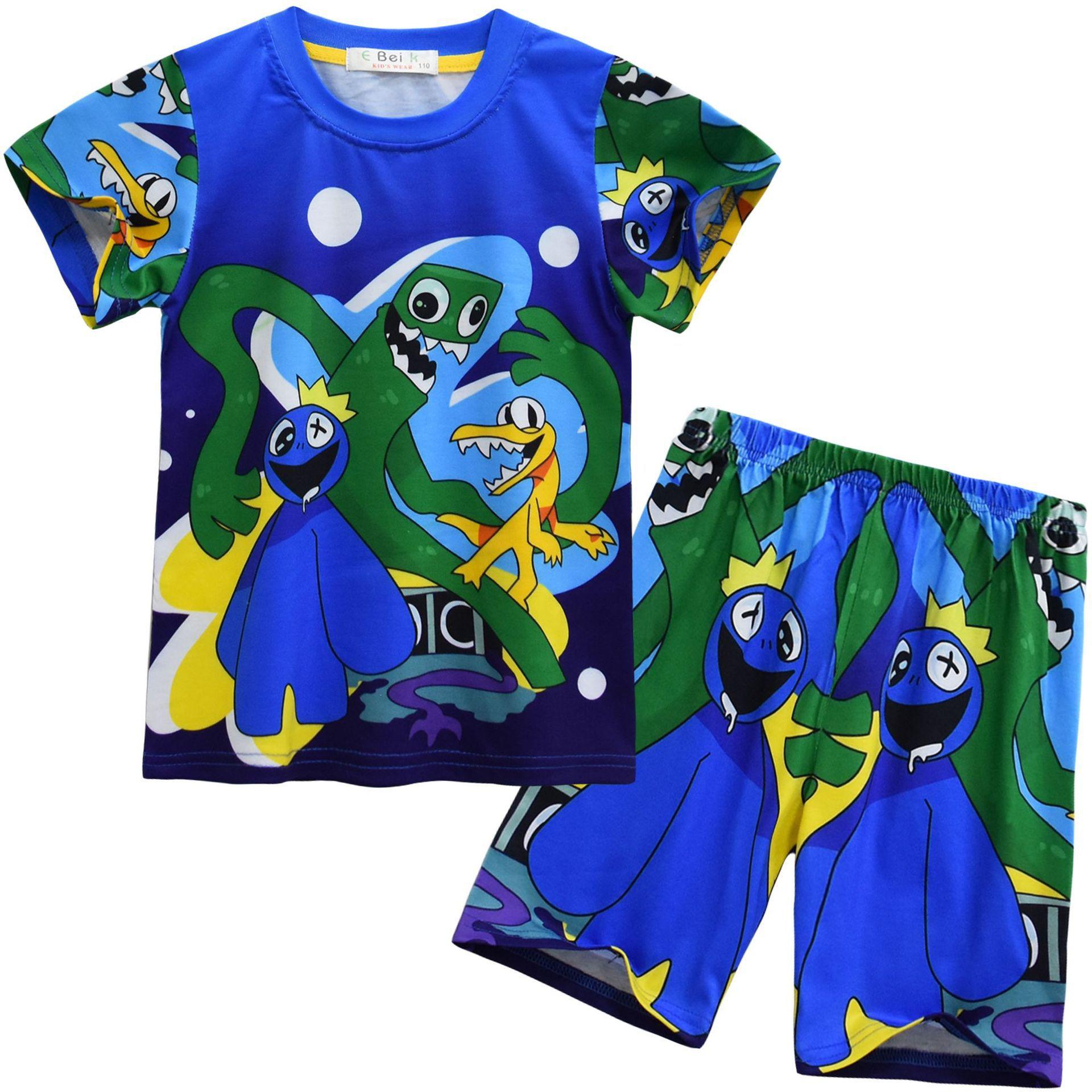 Spring Children S Short-Sleeved, Animated Cartoon Digital Printing, Children S Short-Sleeved Loungewear Set 91009 110