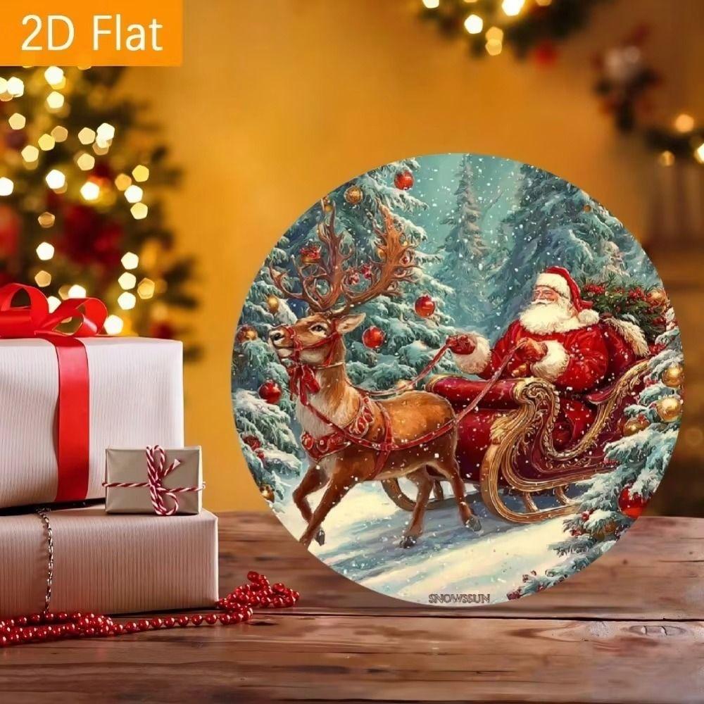 Metal Wall Sign Magic Deer Christmas Art Home Decor 20x20 Cm