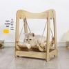 Wooden Rocking Cradle Cat Hammock - Anti-Tip Swing for Pets