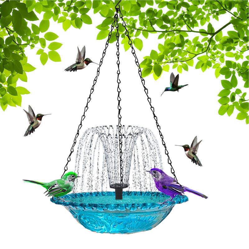 Water Fountain Bird Bath Solar Powered Water Dispenser Elegant Bath Bowl Design Sturdy Outdoor Bird Feeder Decorative Bird Baths