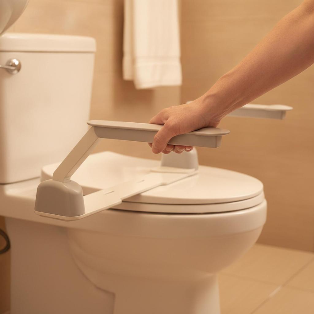 Toilet Safety Grab Bar No-Tools-Needed Bathroom Aid Sturdy for Seniors, Disabled