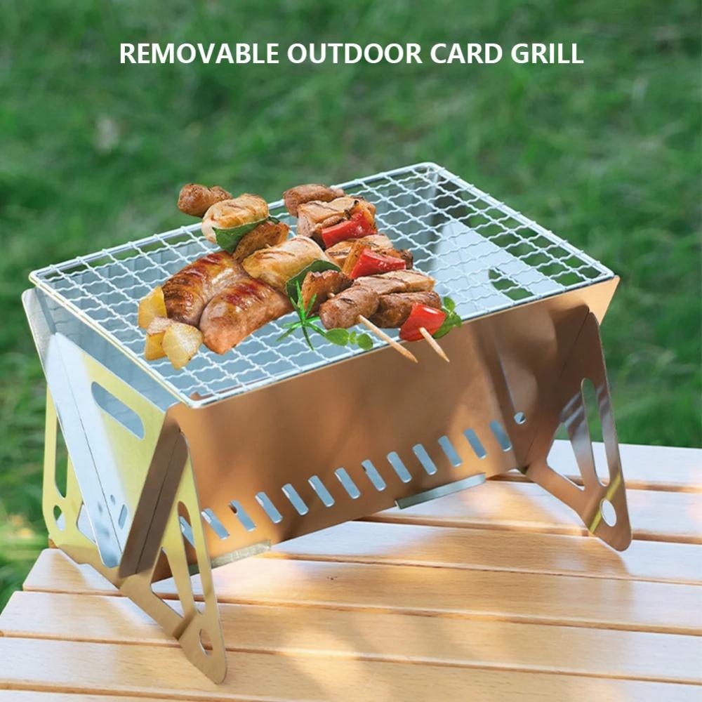 1 PC charcoal grill & salad bar portable foldable smokeless BBQ grill suitable for outdoor camping and family barbecue
