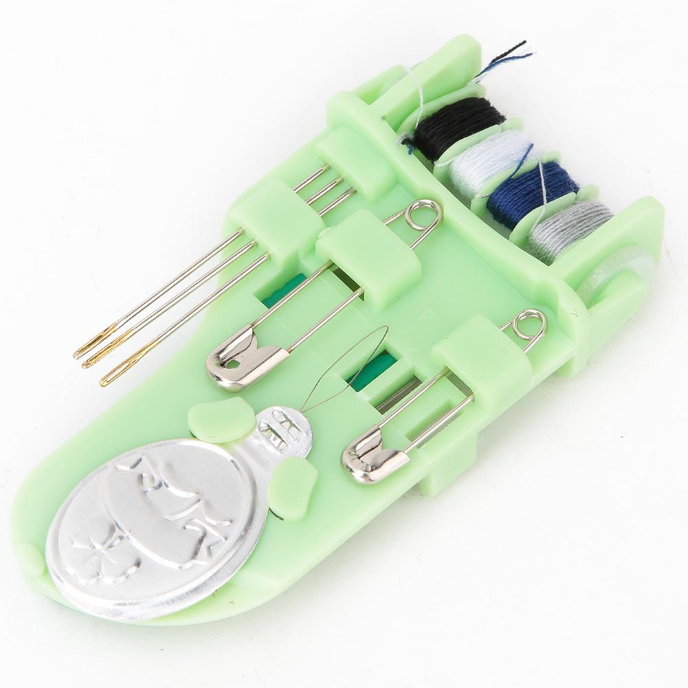 Exquisite and Portable Mini Macaron Color Plastic Sewing Tool Box Needle Scissors(Green)