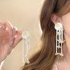 Silver Needle Resin Flower Tassel Stud Earrings - Sweet Holiday Style Light Luxury Jewelry