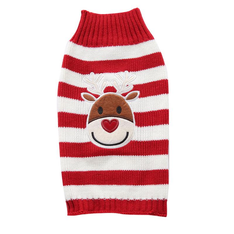 Weihnachts-Hunde-Pullover Winter Warm Hunde Kleidung Für Welpen Katze Gestrickter Pullover Chihuahua Schnauzer Mantel Neujahr Haustierbekleidung Mops