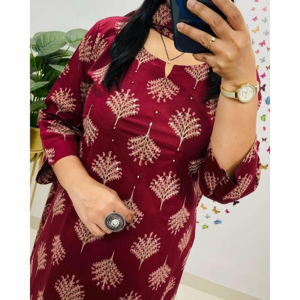 Women Designer Kurta Pant Dupatta Set Indian Bollywood Top Tunic Kurti Dress VF-20189