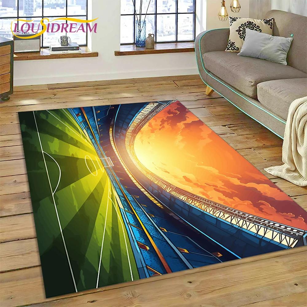 Soccer Football Field Rug Carpet for Living Room Bedroom Home Decor,Floor Mat Non-slip Decoration for Sofa Kitchen Doormat Gifts
