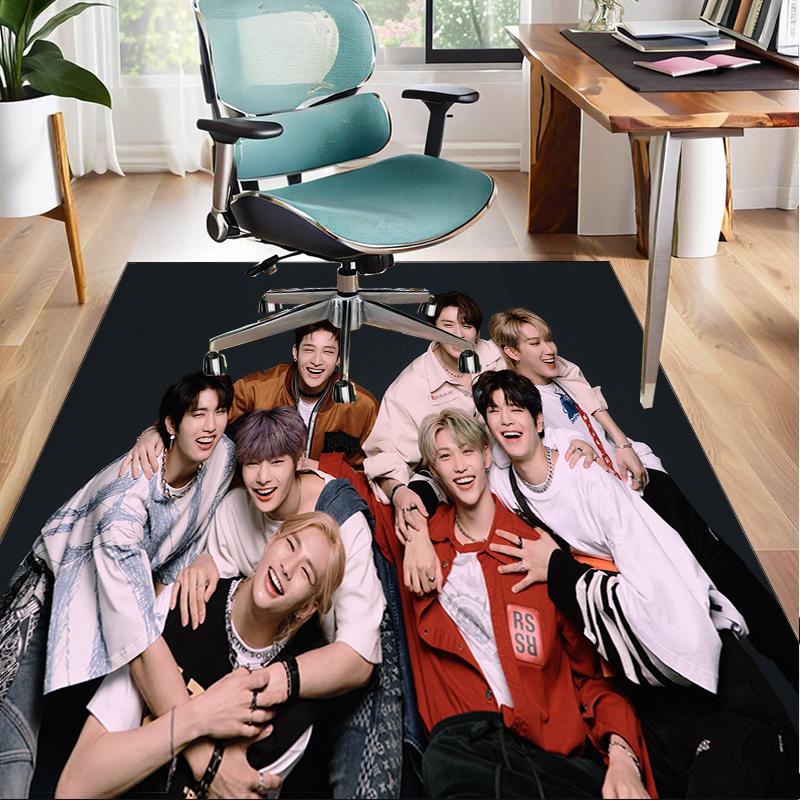 Kpop Stray Office Rug Chair Mat, Game Carpet, Suitable for Front Door, Bedroom, Living Room, Desk, Holiday Gift