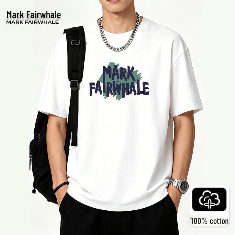 Mark Fairwhale Men s Cotton Round Neck Short Sleeve T-Shirt S
