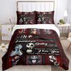 3pcs Jack and Sally To My Wife Bedding Set 1 Soft Quilt Cover + 2 Pillowcases, Machine Washable Suitable for All SeasonsF051