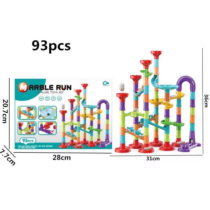 Marble Run Ra Track Building Blocks Kids 3D Maze Ball Roll Toy DIY Marble Run Ra Coaster Set 80/105/109/133pc Christmas Gift