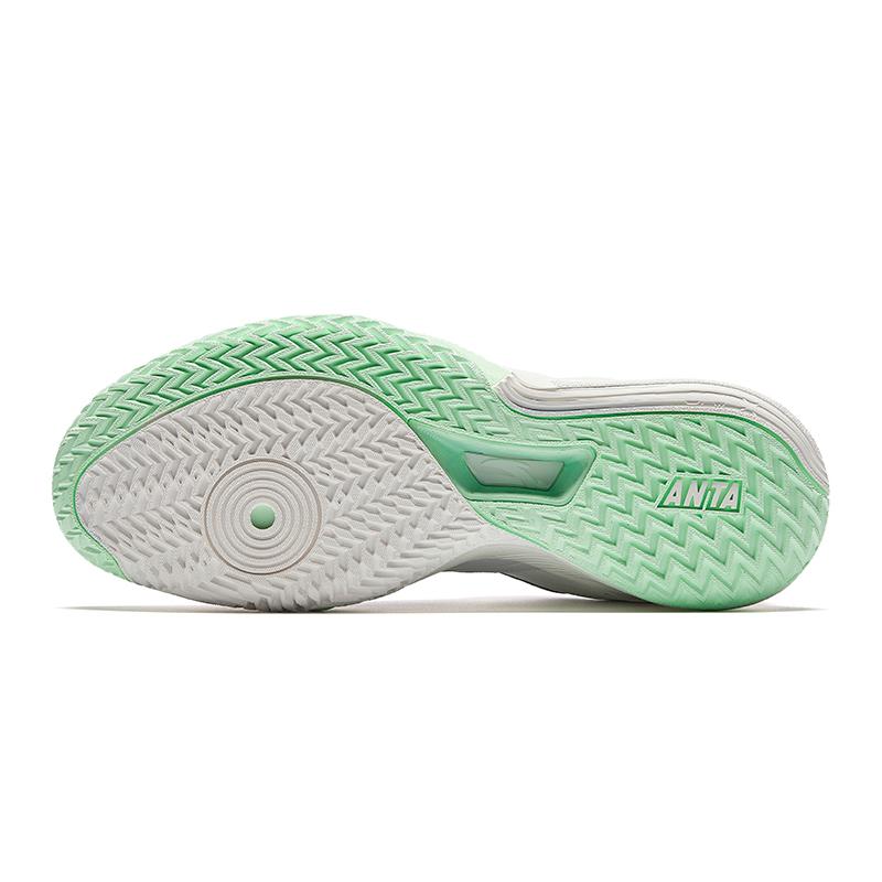 ANTA Men Trendy Basketball Shoes White Fluorescent Green 112441107-7