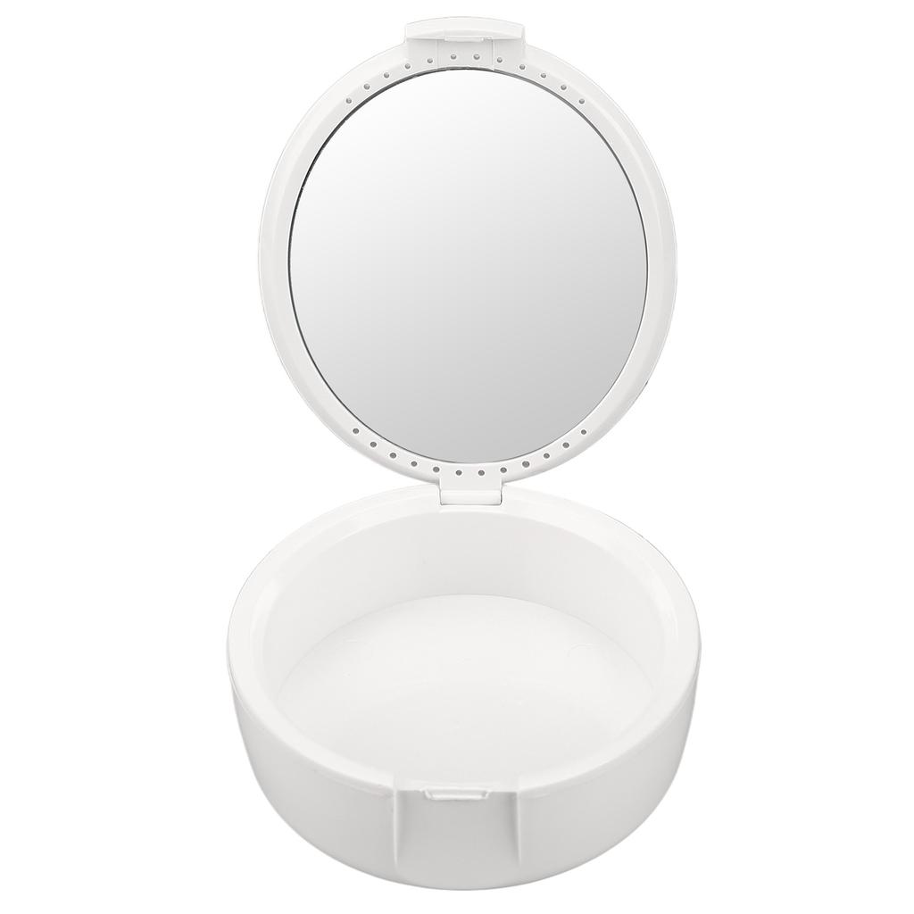 Denture Case Eco Friendly Durable PP Safe Odorless Lightweight Portable Denture Cup for Denture The Elderly White