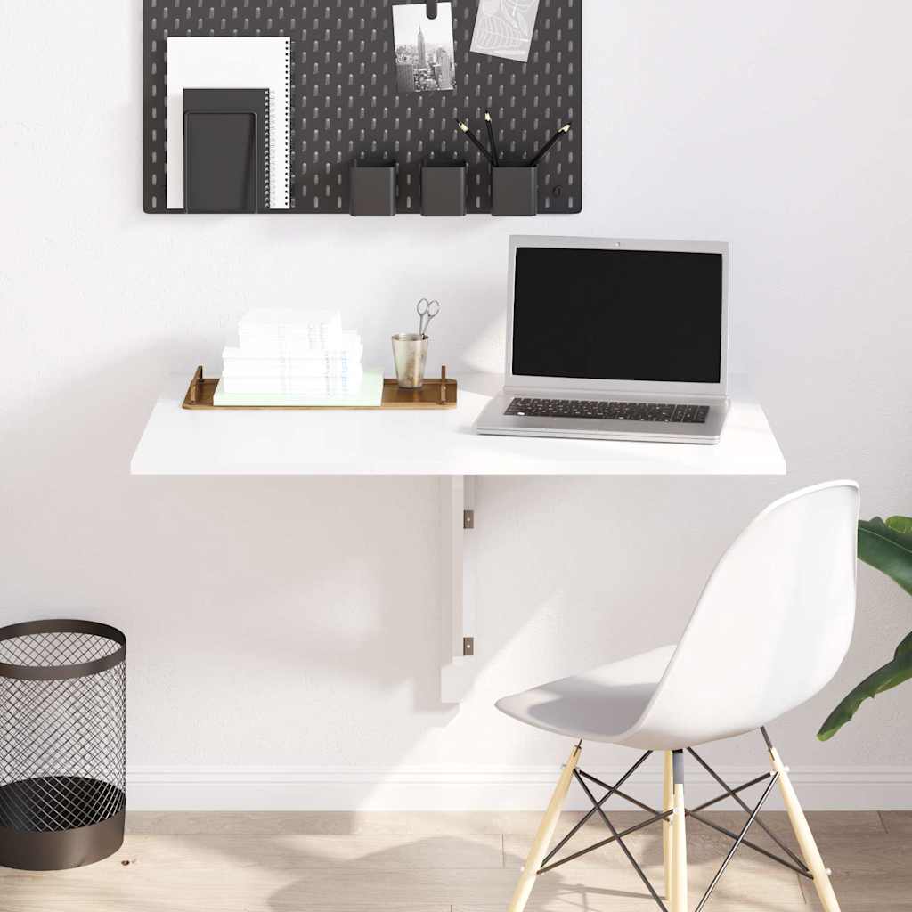 vidaXL Wand-Klapptisch Hochglanz-Weiß 100x60x56 cm Holzwerkstoff weiß