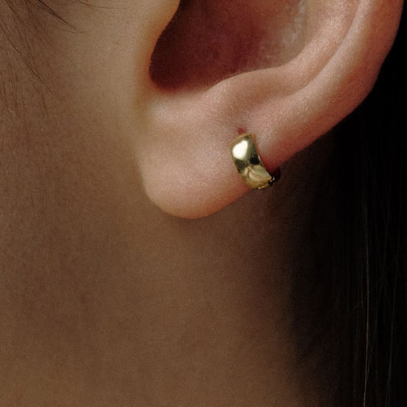 MARQUEMENT 10k 14k Mini Bold Single One-Touch Earrings