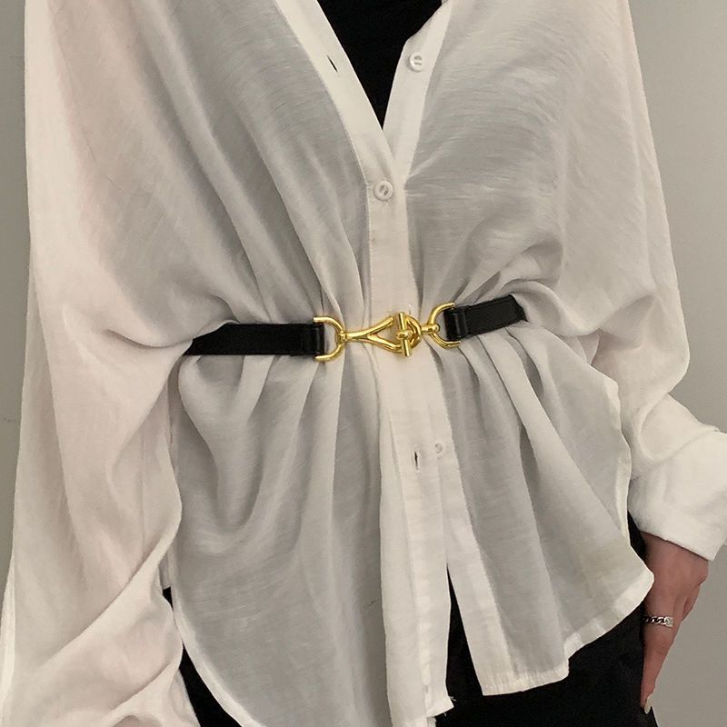 

Waist Womens Versatile Belt In Black And Brown Pu Stylish For Summer Fashion Trends чорний