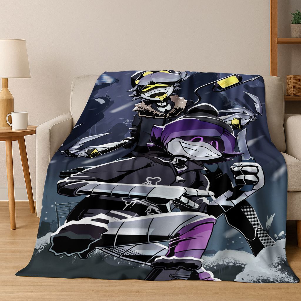 Cartoon Murder Drones Uzi Robot Art Flannel Blanket,Cozy Soft Throw Blanket for Home Bedroom Bed Sofa Picnic Cover Gift Kids