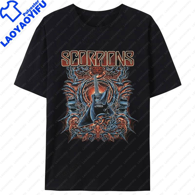

Heavy Metal Scorpions Shirt Unisex Women Printed TShirt Short Sleeve Hard Rock Band Graphic T Shirts Crewneck Clothes Camiseta XS
