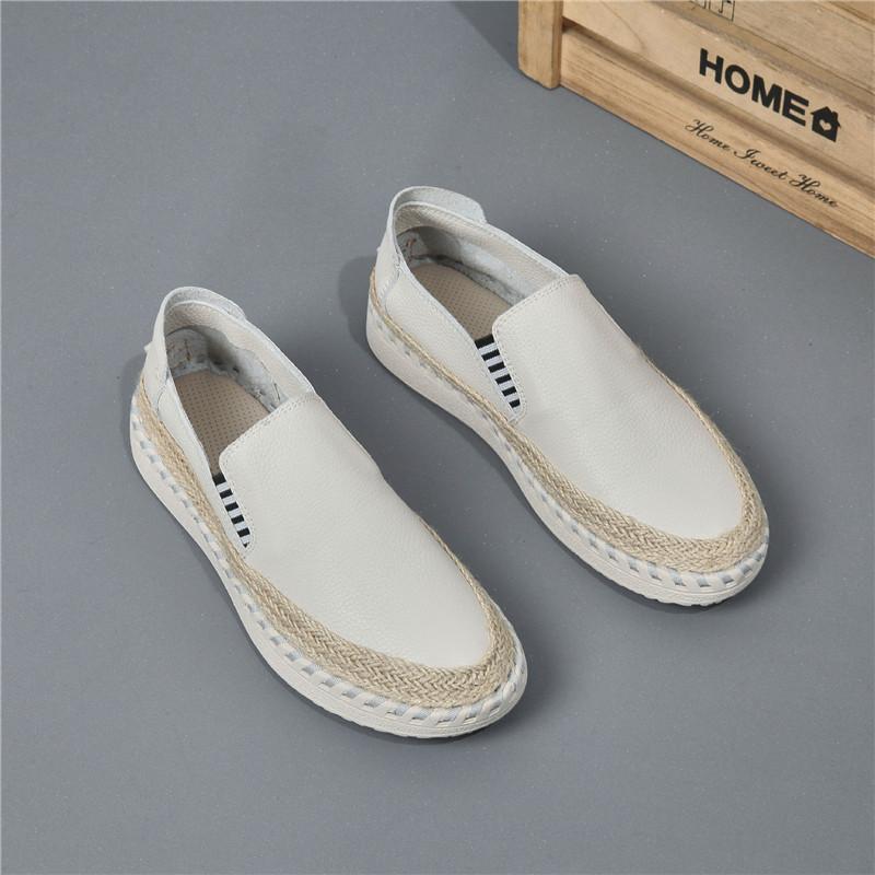 New Fashion Fisherman Loafers New Men's White Genuine Leather Espadrilles Shoes Male Walking Sneakers Footwears Zapatos Hombre