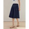 INMAN Damen Retro-Jeansrock mit Spitzen-Patchwork-Details in A-Linie