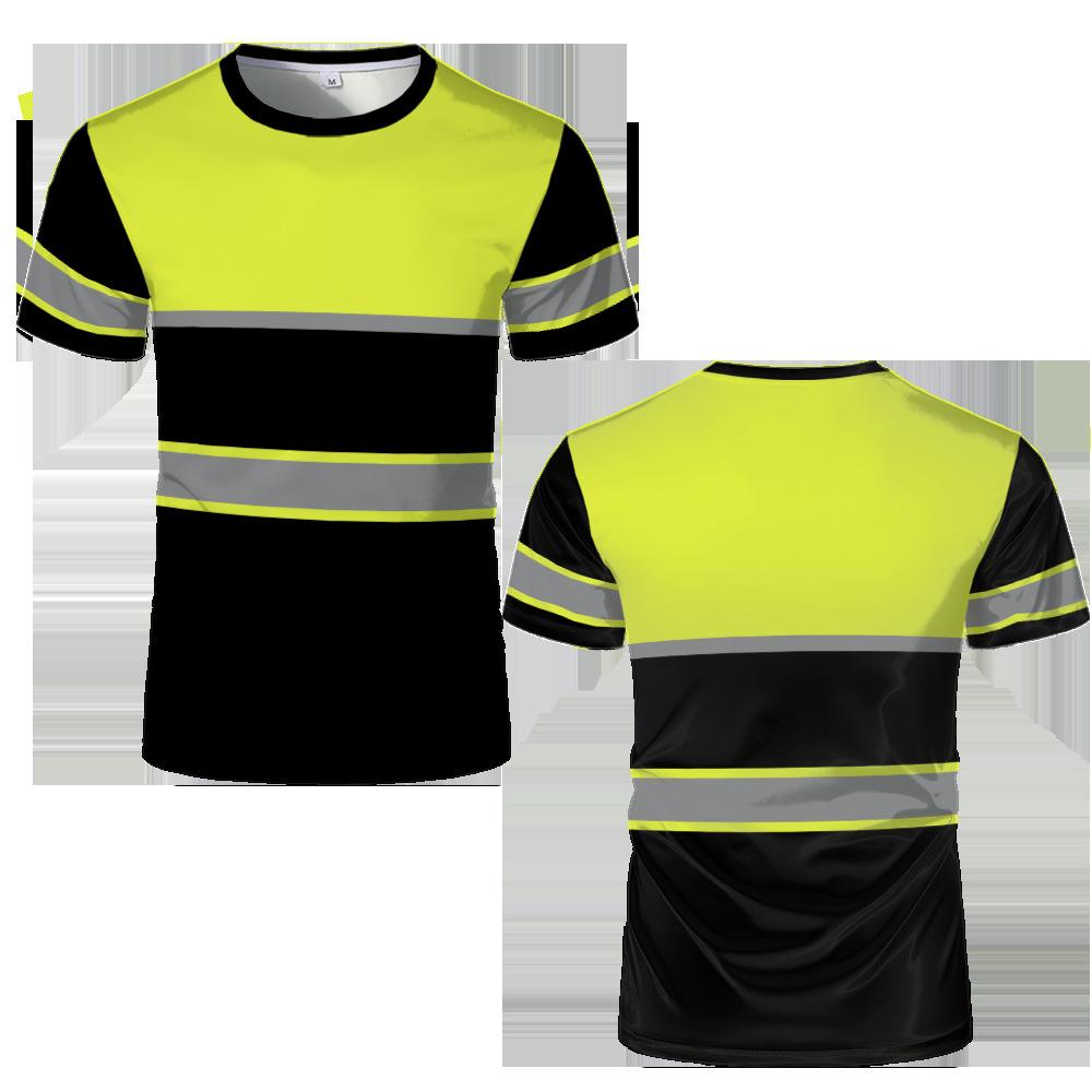 Summer Men’s T-shirts Safety Work Clothes Outdoor Sports Tees Comfortable Breathable Oversized Crew Neck Tops Men Clothing
